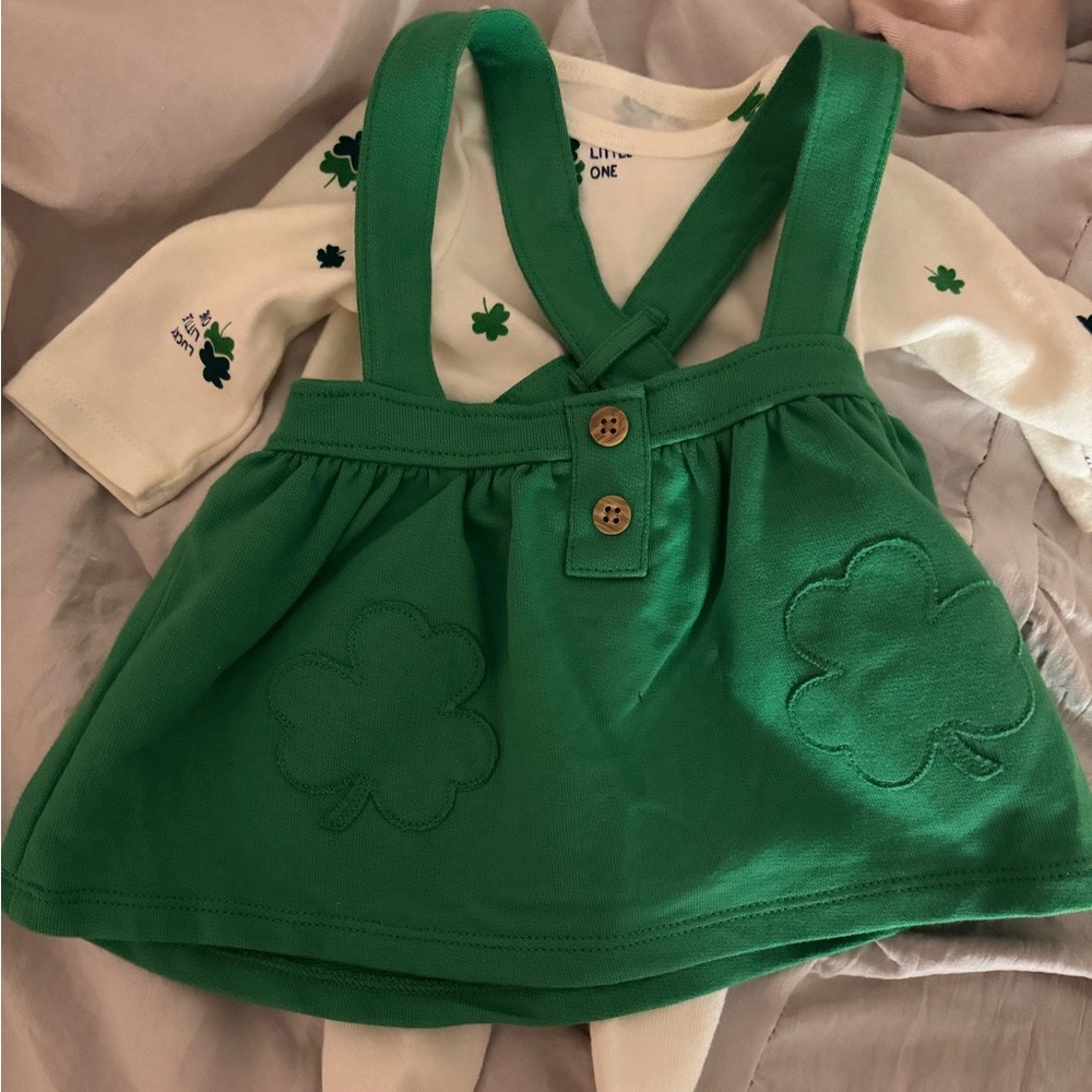 St. Patrick’s Newborn Girl’s Matching legging, top and skirt set